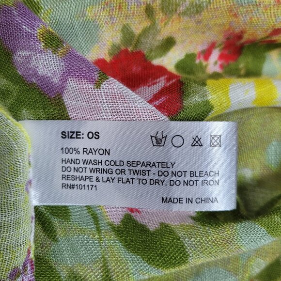 One by Onedder Women's Floral Print Kimono Boho Multicolor One Size - Picture 10 of 10